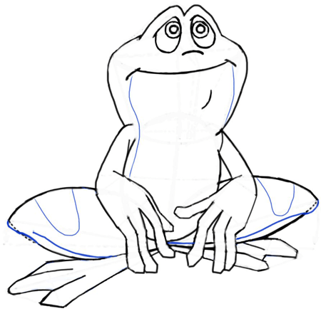 Step 8 : Drawing Cartoon Frogs & Toads in Easy Steps Tutorial