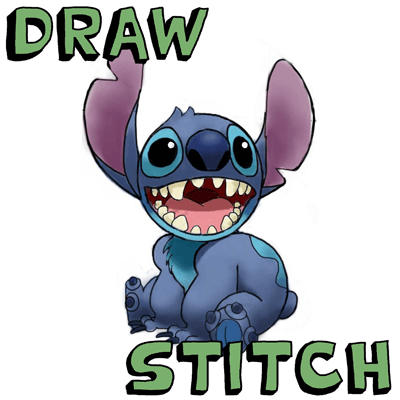 Finished Colorized Stitch Cartoon