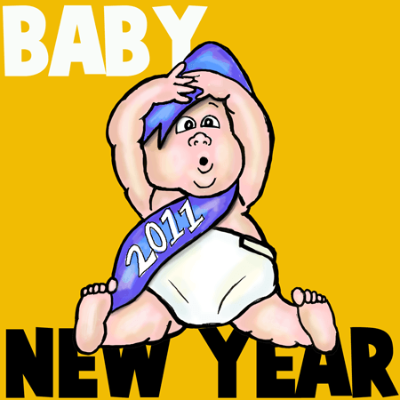 How to Draw Cartoon Baby New Year with Easy Step by Step Drawing Tutorial -  How to Draw Step by Step Drawing Tutorials