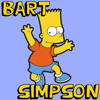 How to Draw Bart Simpson Jumping with Easy Steps Drawing Tutorial from The Simpsons