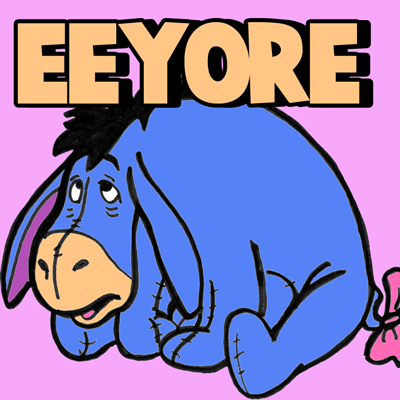 How to Draw Eeyore from Winnie the Pooh Series in Easy Steps Tutorial