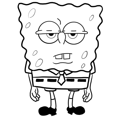 How to Draw Annoyed Spongebob Squarepants in Easy Steps Drawing Tutorial
