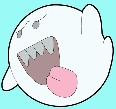 Finished Colorized Drawing of Boo From Super Mario Bros