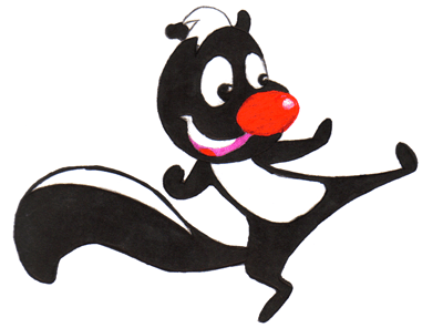 Finished Cartoon Animation Drawing of Skunk from Skunk Fu