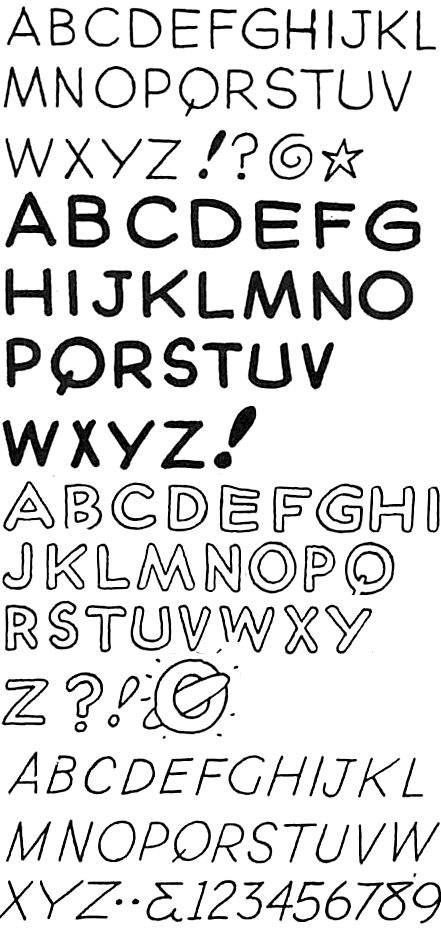 Drawing Comic Strip Letters and Fonts