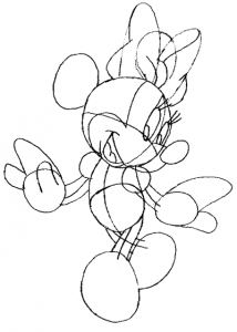 How to Draw Minnie Mouse with Simple Step by Step Drawing Lesson – How ...