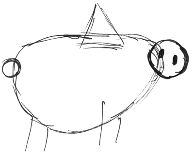 Step 2 : Drawing Cartoon Pigs in Mud Tutorial for Kids