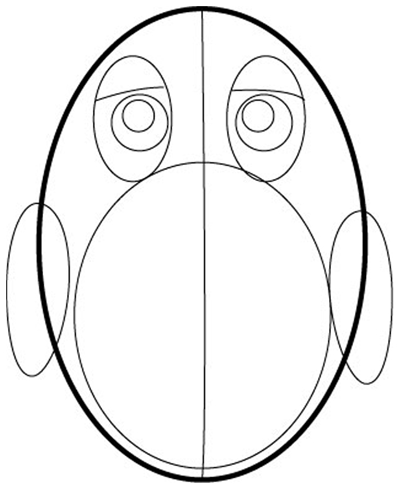 Step 2 : Drawing Cartoon Penguins in Easy Steps Lesson