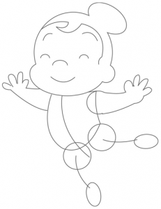 Step 4 : Drawing Cartoon Ballerinas in Simple Steps Lesson