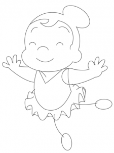 Step 5 : Drawing Cartoon Ballerinas in Simple Steps Lesson