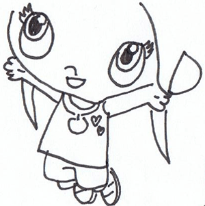 Step 5 : Drawing Ka-Lan from Nick Jr step by step drawing tutorial