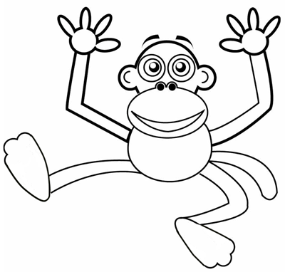 Step 6 : Drawing Cartoon Monkeys in Easy Steps Lesson for Children