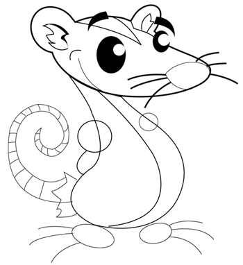 Step 7 : Drawing Opposum in Easy Steps Drawign Tutorial for Kids