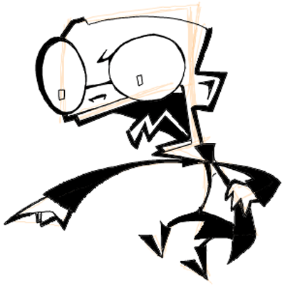 Step 10 : Drawing Dib from Invader Zim Easy Steps Lesson