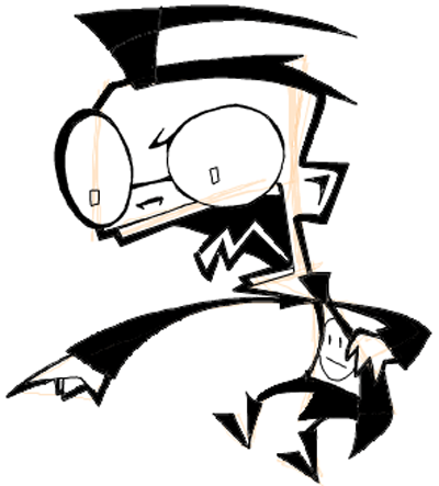 Step 11 : Drawing Dib from Invader Zim Easy Steps Lesson