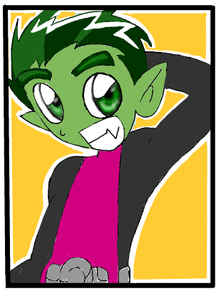 Step 12 : Drawing Beast Boy from Teen Titans Step by Step Tutorial