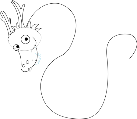 Step 3 Drawing Cartoon Chinese Dragons in Easy Steps Tutorial for Kids