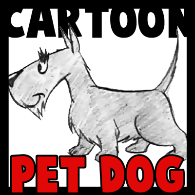 How to Draw Cartoon Doggy in Easy Steps Drawing Tutorial Schnauzer or Scotty