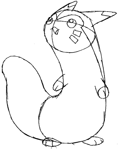 Step 5 : Drawing Furret in Easy Steps Tutorial for Kids