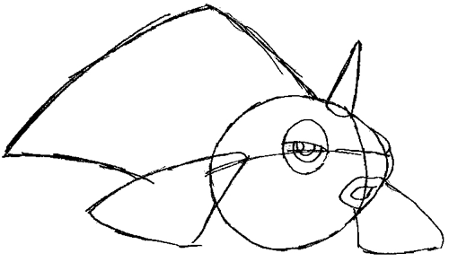 Step 4 : Drawing Goldeen Step by Step Drawing Lesson