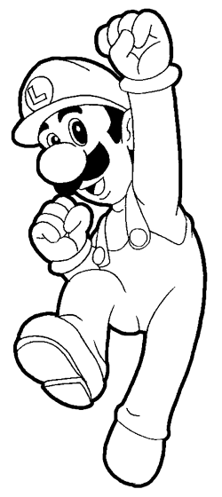 Step 9 : Drawing Luigi from Super Mario Bros in Steps Lesson
