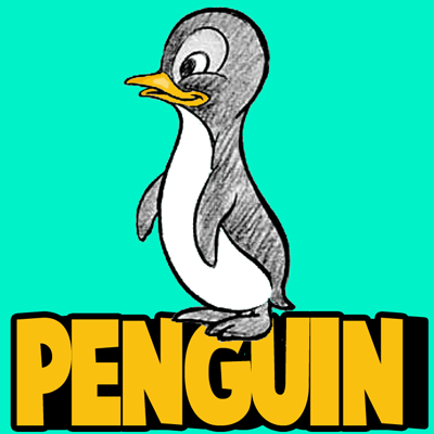 how to draw a cute cartoon penguin