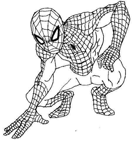 Step 8 : Drawing Spiderman step by step drawing lesson