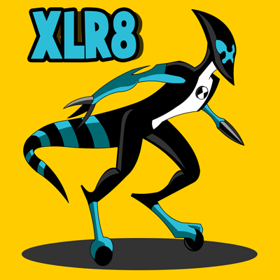 How to Draw XLR8 from Ben 10 with Simple Step by Step Drawing Tutorial