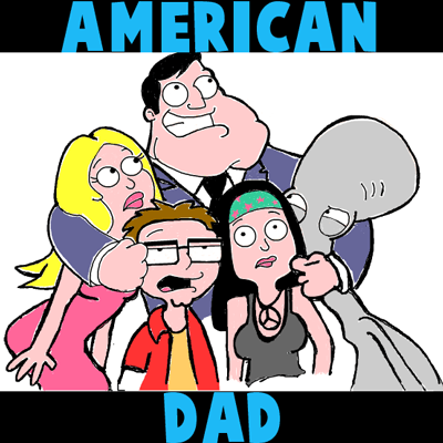 How to Draw American Dad Characters Stan Francine Haley Steve and Roger in Step by Step Drawing Tutorial