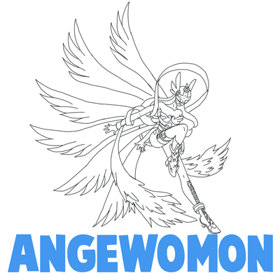 How to Draw Angewomon from Digimon with Step by Step Drawing Tutorial