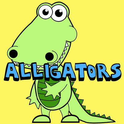 How to Draw Cartoon Alligators & Crocodiles in Easy Steps Drawing Tutorial