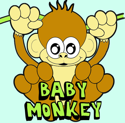 How To Draw A Cartoon Baby Monkey Hanging From A Vine Page 2 Of 2 How To Draw Step By Step Drawing Tutorials