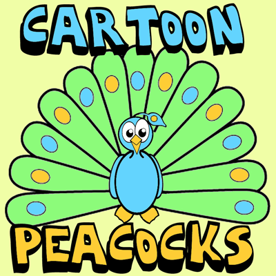 How to Draw Cartoon Peacocks Step by Step Drawing Tutorial