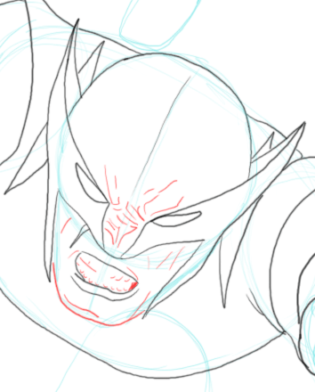 Step 6 : Drawing DC Comics Wolverine in Easy Steps Lesson