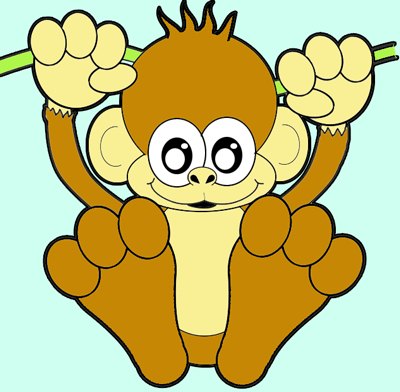 Download How to Draw a Cartoon Baby Monkey Hanging from a Vine - Page 2 of 2 - How to Draw Step by Step ...