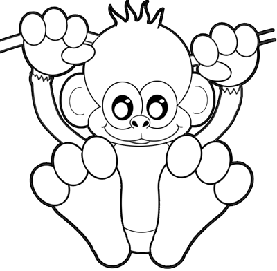 How To Draw A Cartoon Baby Monkey Hanging From A Vine Page 2 Of 2 How To Draw Step By Step Drawing Tutorials