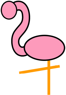 Step 2 : Drawing Cartoon Flamingos Tutorial