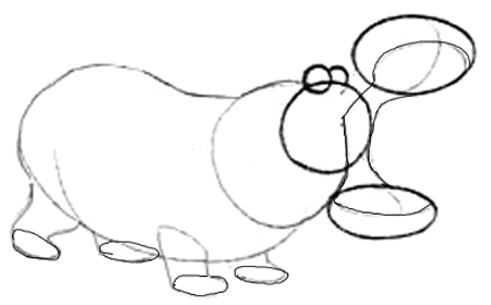 Step 3 : Drawing Cartoon Hippos