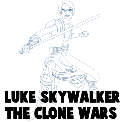 How to Draw Luke Skywalker from The Clone Wars Step by Step