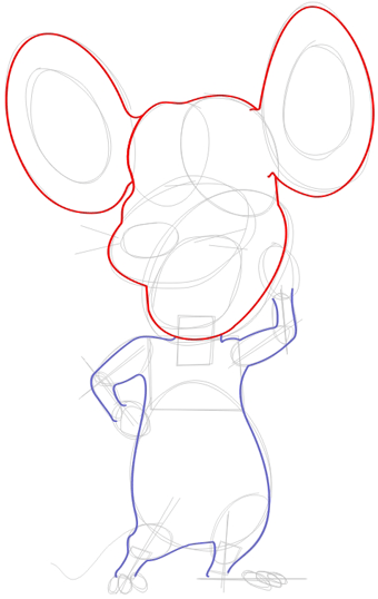 Step 4 : Drawing Pip Mouse from Barnyard Lesson