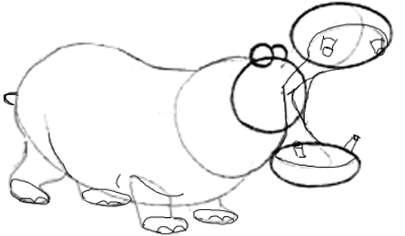 Step 4 : Drawing Cartoon Hippos