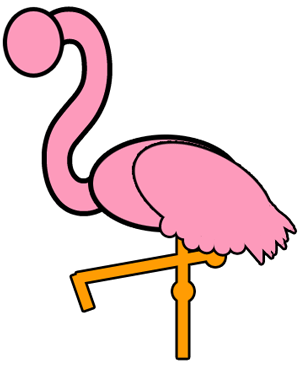 Step 4 : Drawing Cartoon Flamingos Tutorial