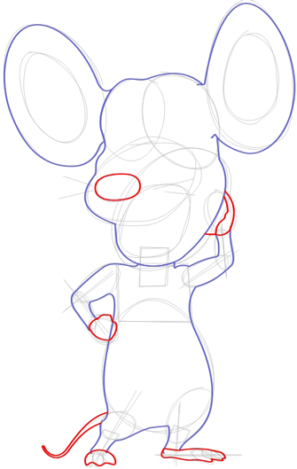Step 5 : Drawing Pip Mouse from Barnyard Lesson