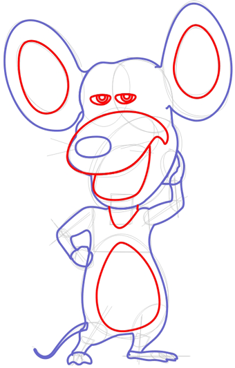 Step 6 : Drawing Pip Mouse from Barnyard Lesson