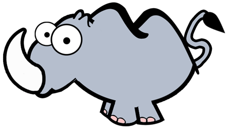 Step 7 : Drawing Cartoon Rhinos in Easy Steps