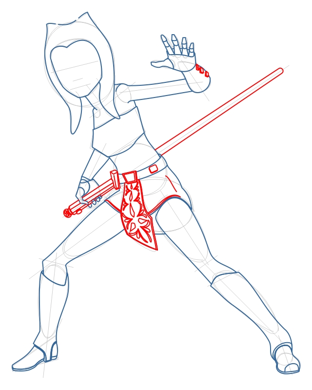 Step 7 : Drawing Ahsoka Tano from The Clone Wars Tutorial