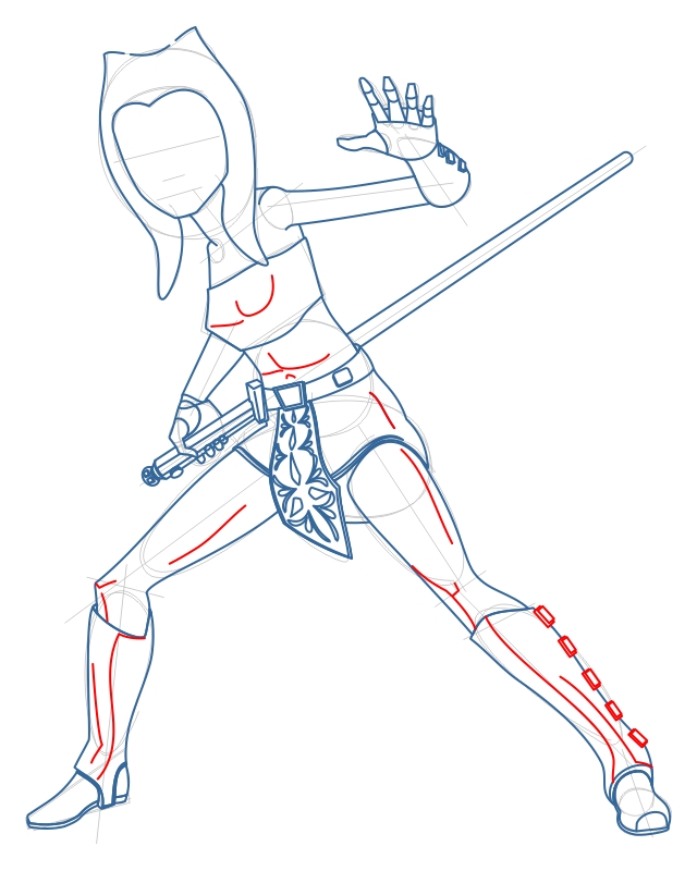 Step 8 : Drawing Ahsoka Tano from The Clone Wars Tutorial