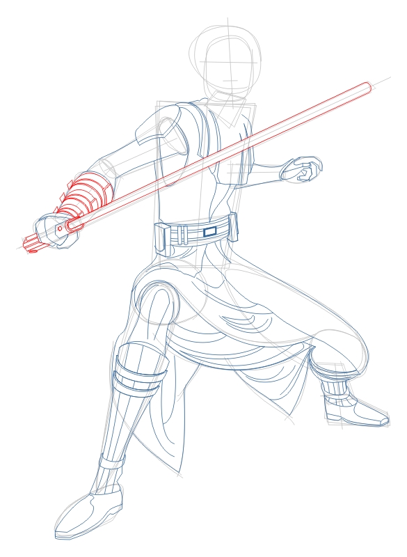 Step 9 : Tutorial for Drawing Anakin Skywalker Step by Step
