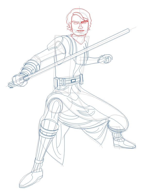 Step 10 : Tutorial for Drawing Anakin Skywalker Step by Step