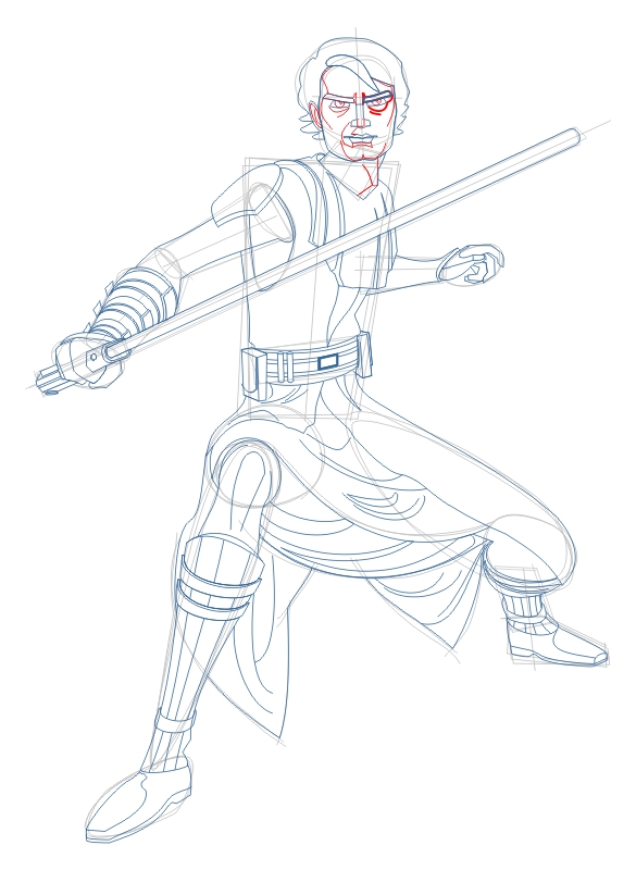 Step 11 : Tutorial for Drawing Anakin Skywalker Step by Step